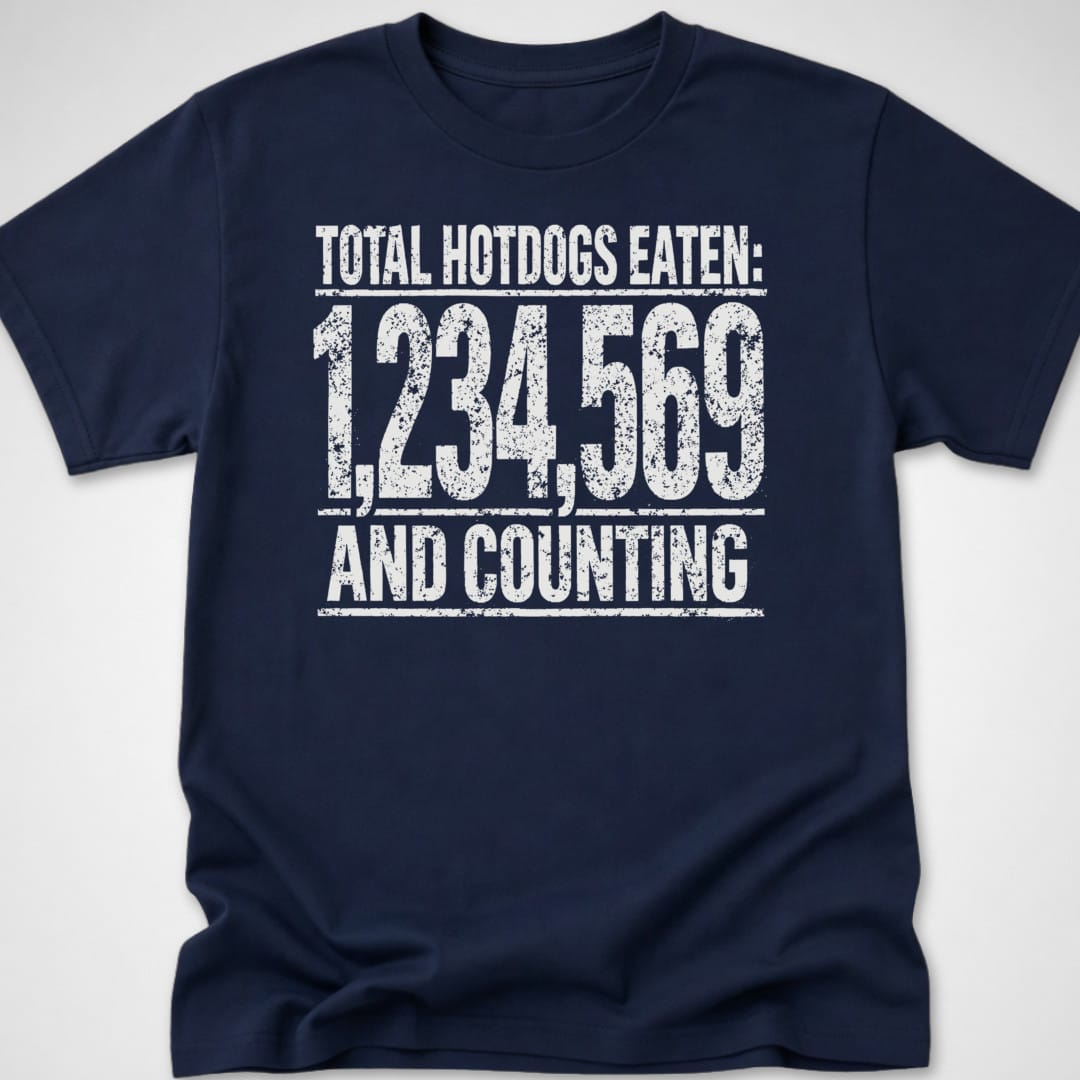 Total Hotdogs Eaten — Youth Tee — Navy