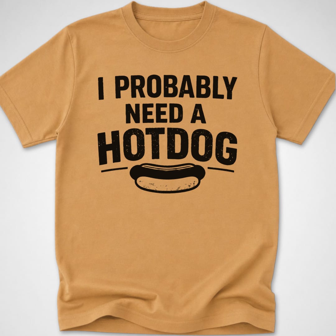 Probably Need a Hotdog — Youth Tee — Old Gold