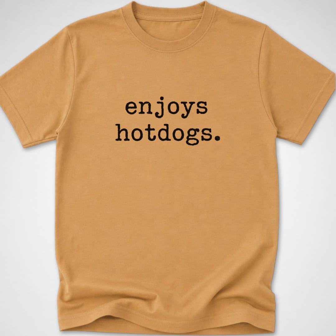 enjoys hotdogs — Youth Tee — Old Gold