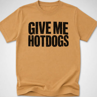 Give Me Hotdogs — Youth Tee — Old Gold