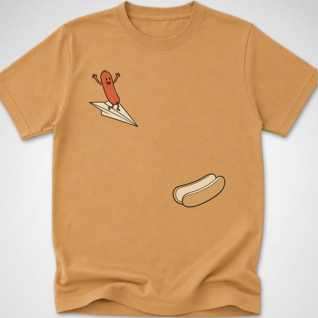 Hotdog Plane — Youth Tee — Old Gold
