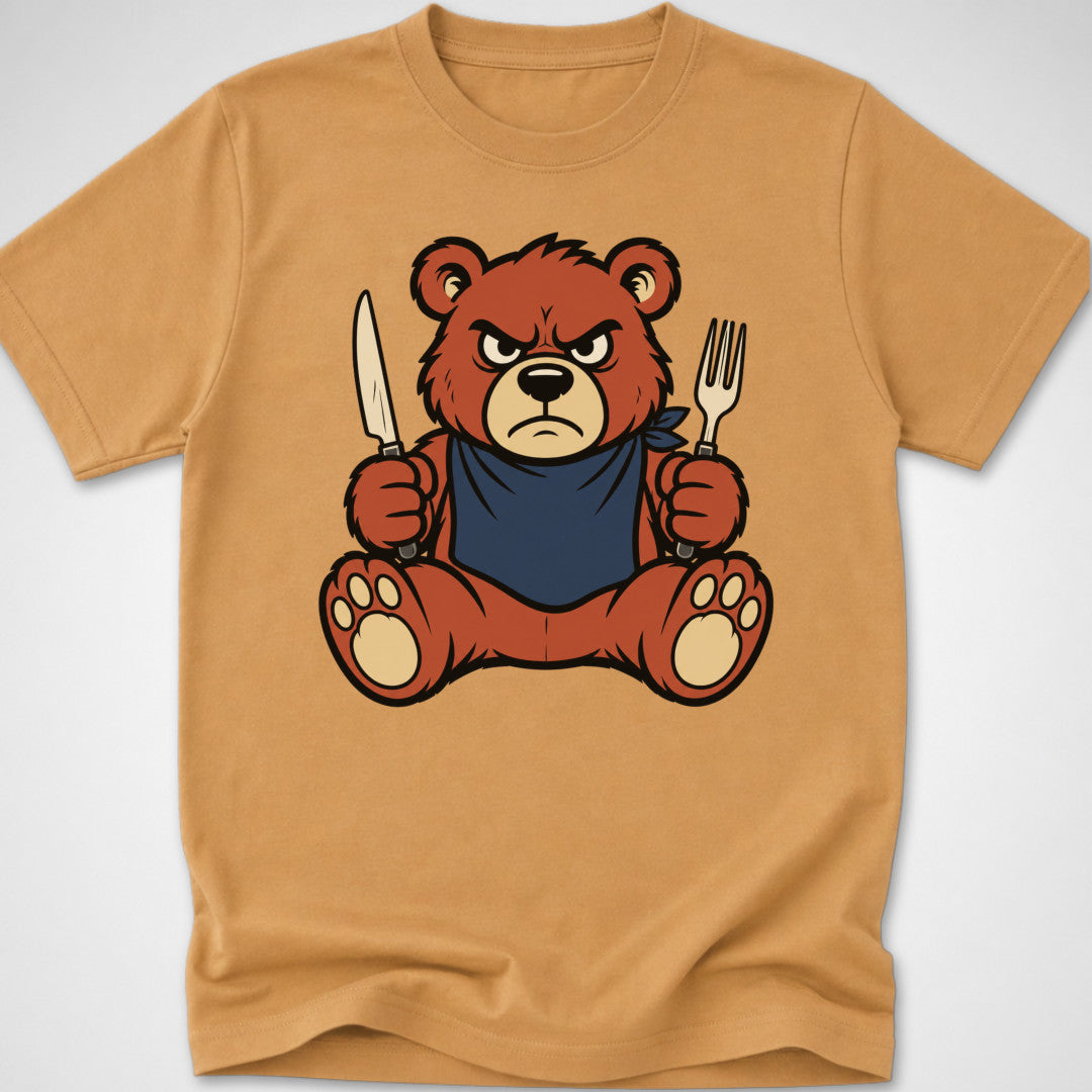 Hangry Bear — Youth Tee — Old Gold
