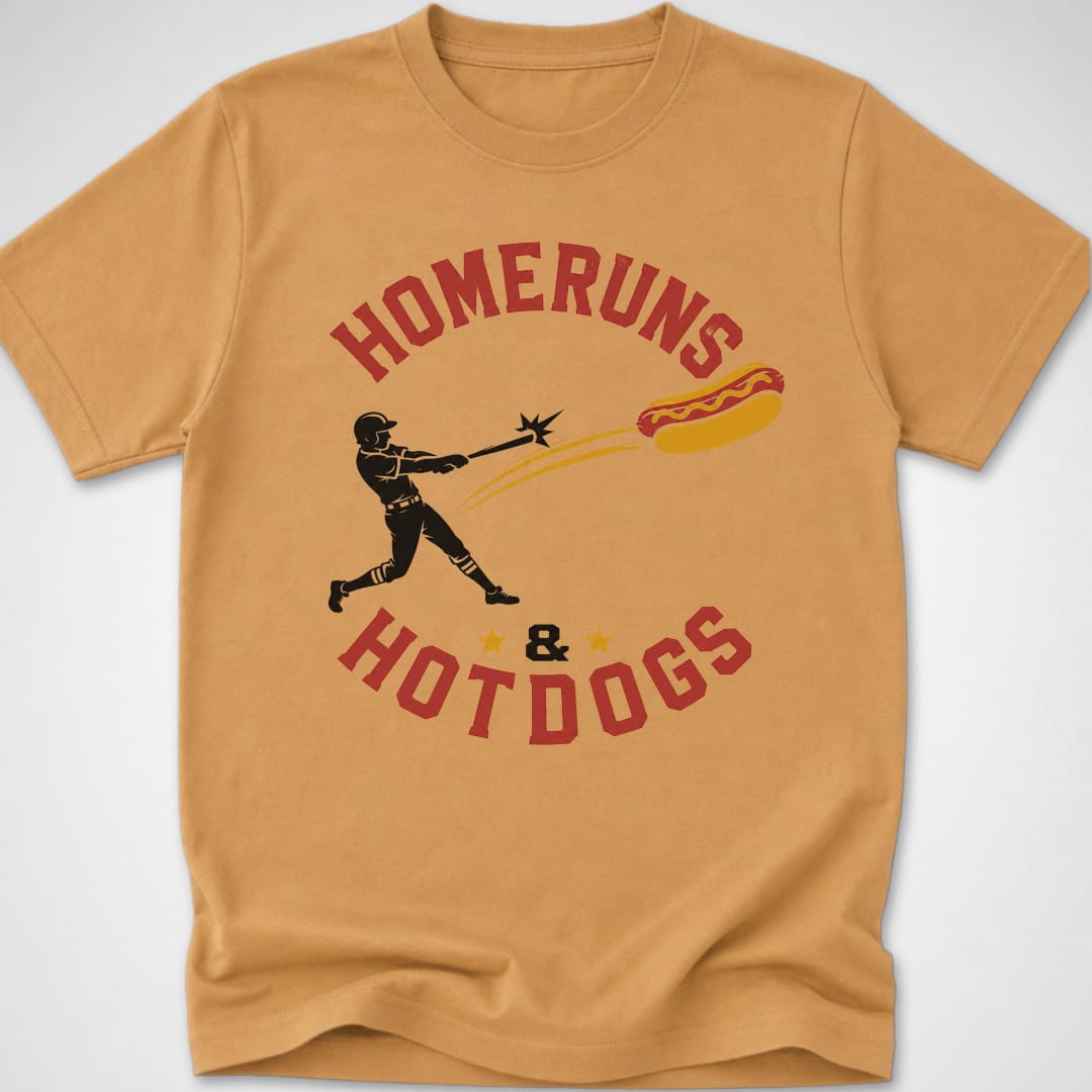 Homeruns & Hotdogs — Youth Tee — Old Gold
