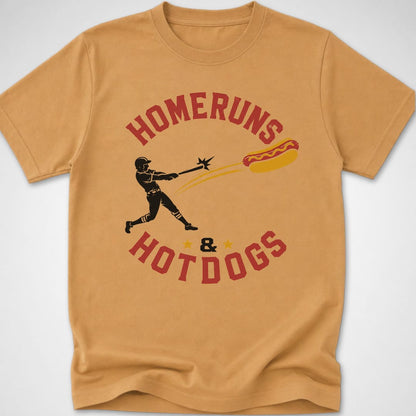 Homeruns & Hotdogs — Youth Tee — Old Gold