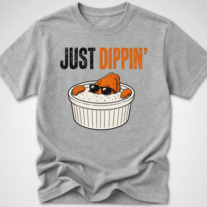 Just Dippin' — Youth Tee — Sport Grey