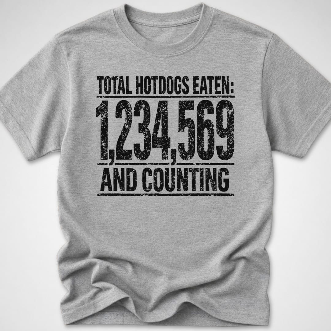 Total Hotdogs Eaten — Youth Tee — Sport Grey