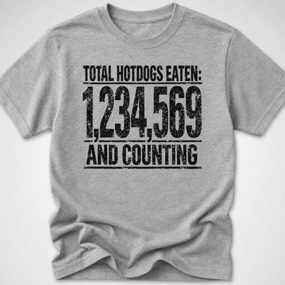 Total Hotdogs Eaten — Youth Tee — Sport Grey