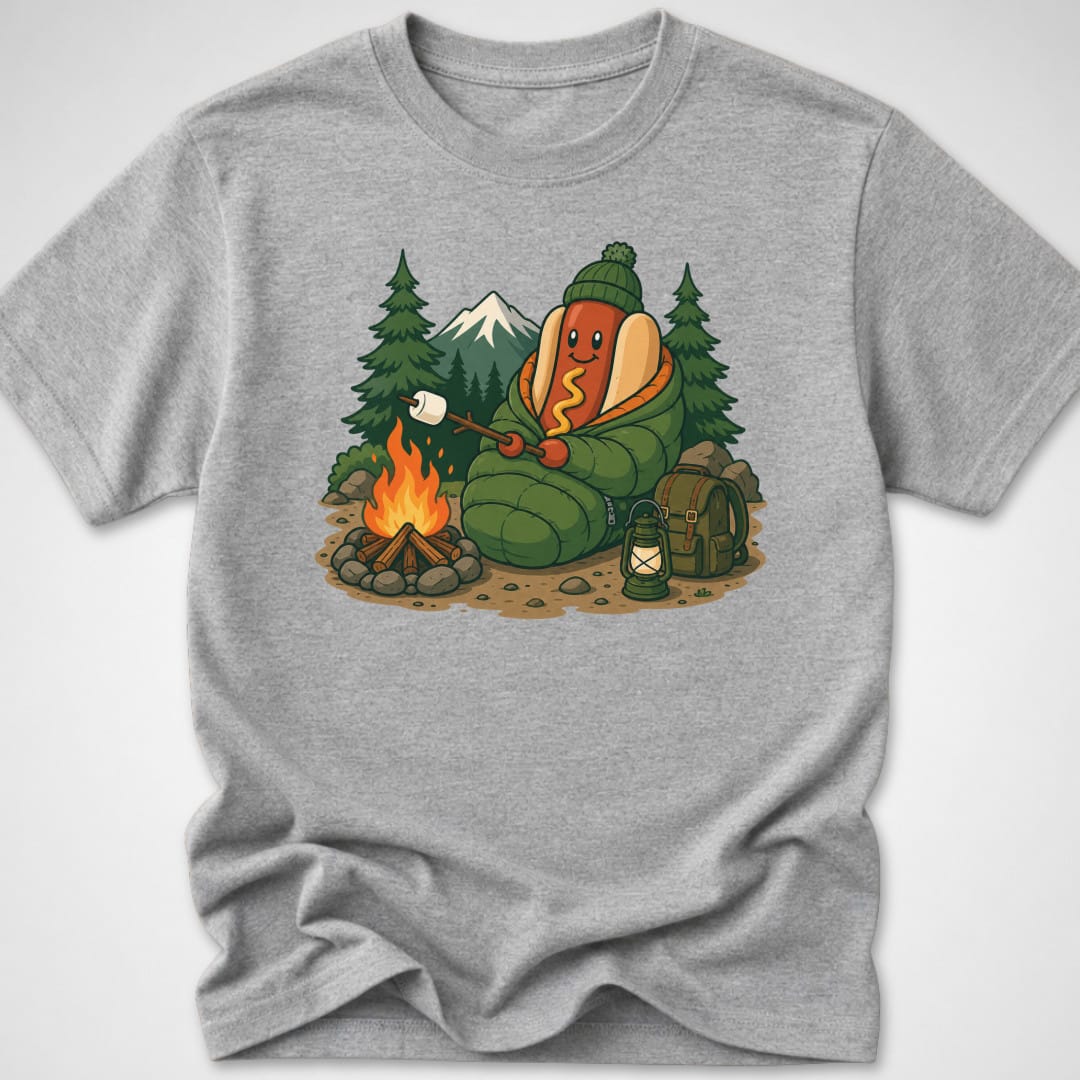 Camping Dog — Youth Tee — Sport Grey