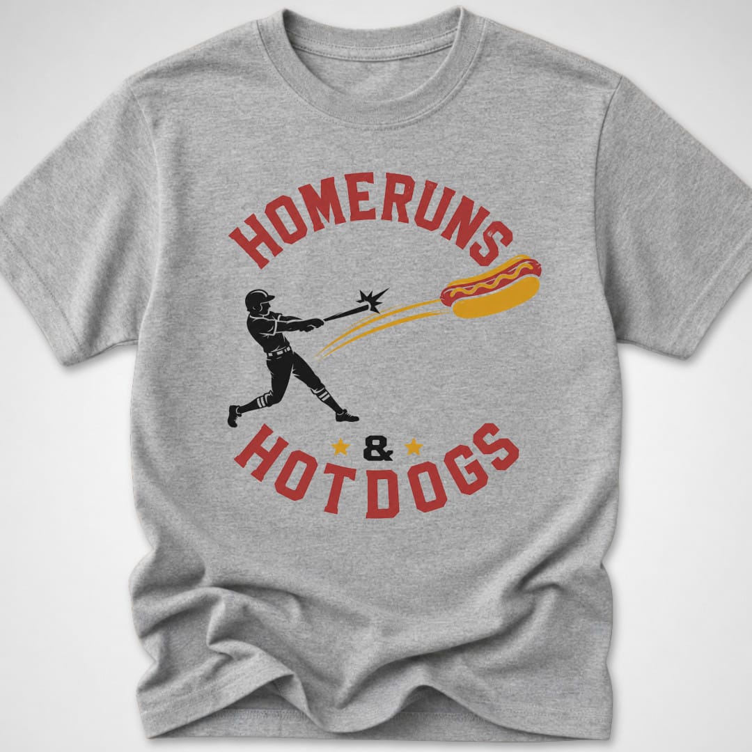 Homeruns & Hotdogs — Youth Tee — Sport Grey