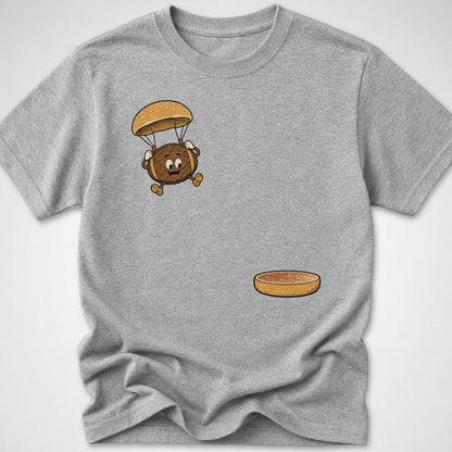 Burger Parachute — Youth Tee — Sport Grey