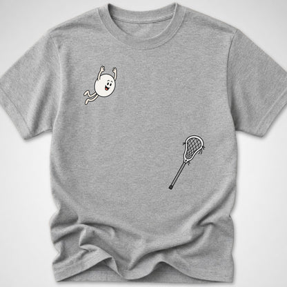 Lacrosse Dive — Youth Tee — Sport Grey