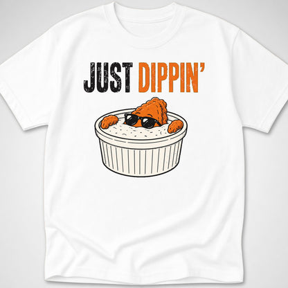 Just Dippin' — Youth Tee — White