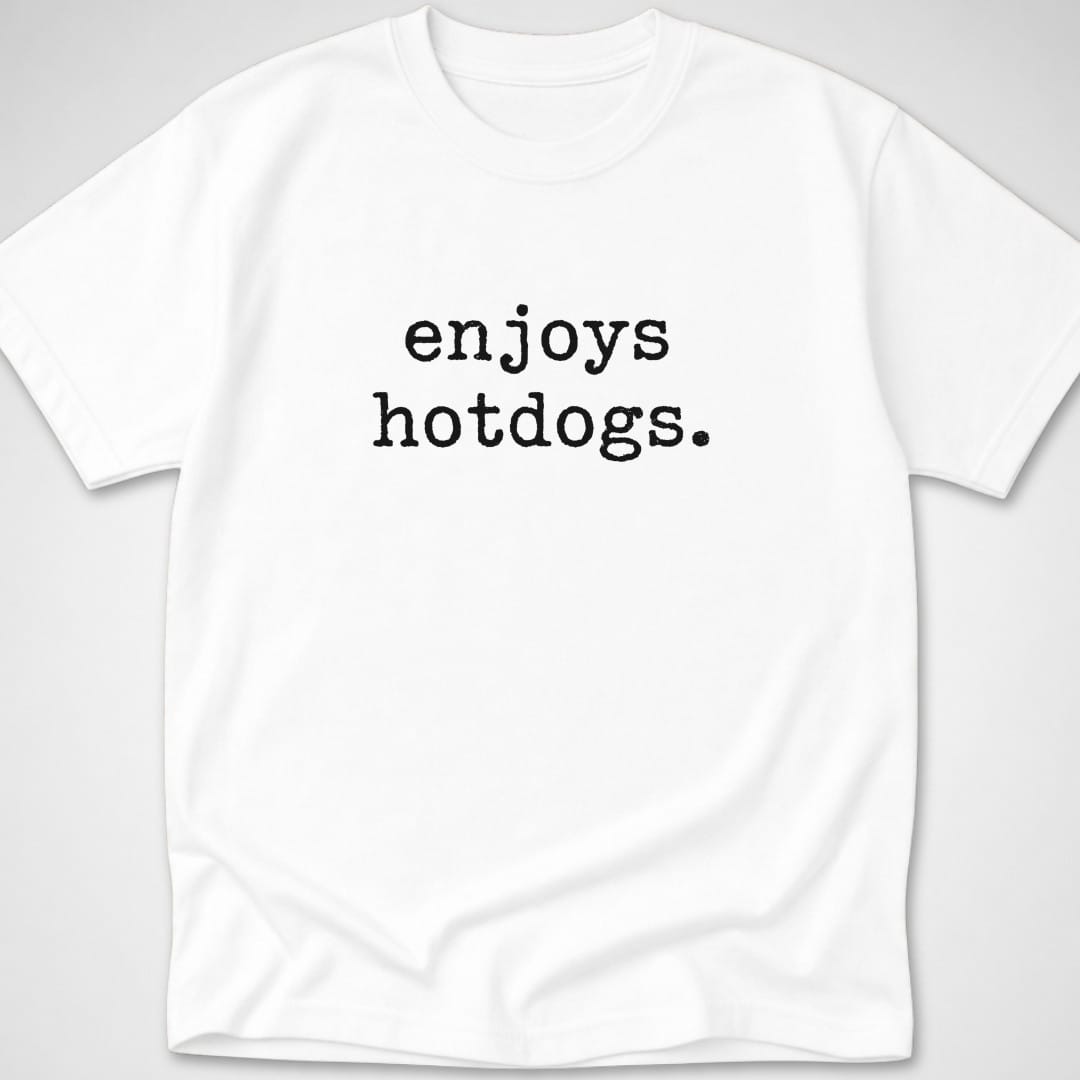 enjoys hotdogs — Youth Tee — White