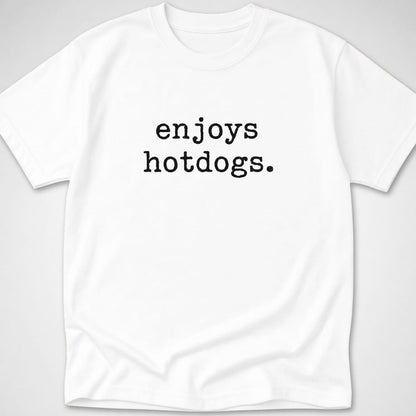 enjoys hotdogs — Youth Tee — White