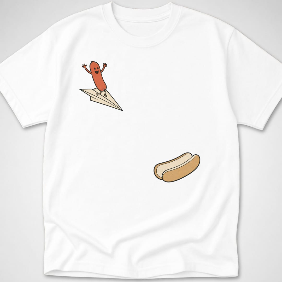 Hotdog Plane — Youth Tee — White