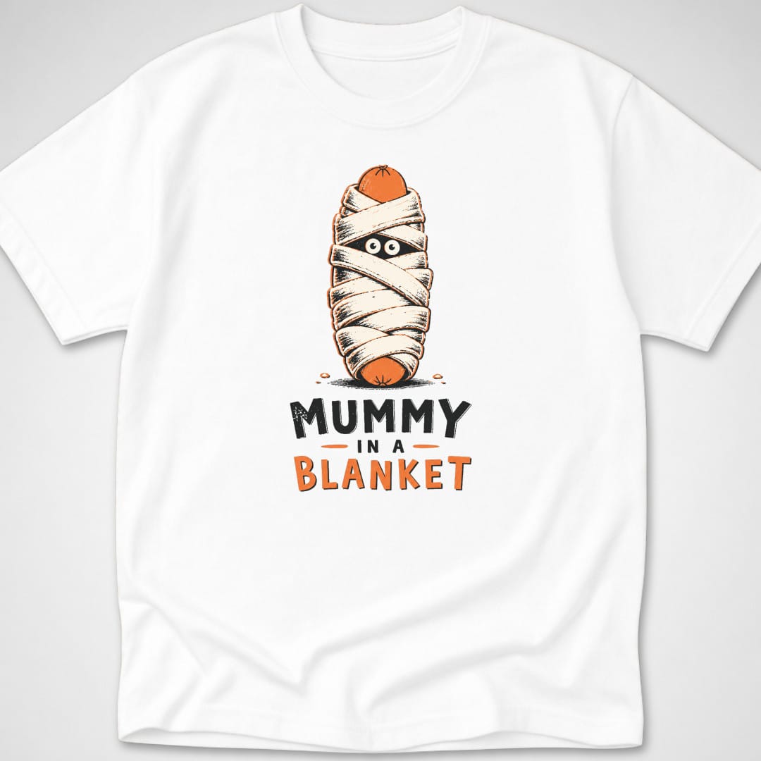 Mummy In A Blanket — Youth Tee — White