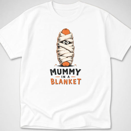 Mummy In A Blanket — Youth Tee — White