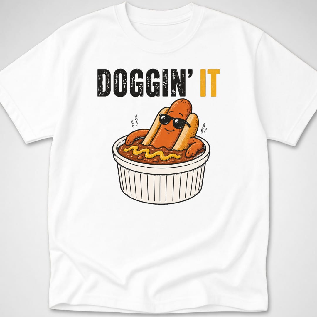 Doggin' It — Youth Tee — White