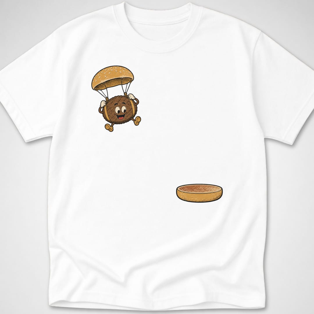 Burger Parachute — Youth Tee — White