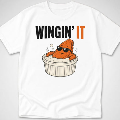 Wingin' It — Youth Tee — White