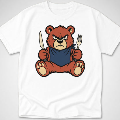 Hangry Bear — Youth Tee — White