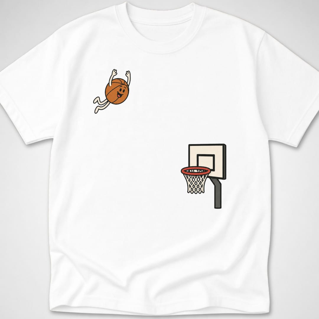 Basketball Dive — Youth Tee — White