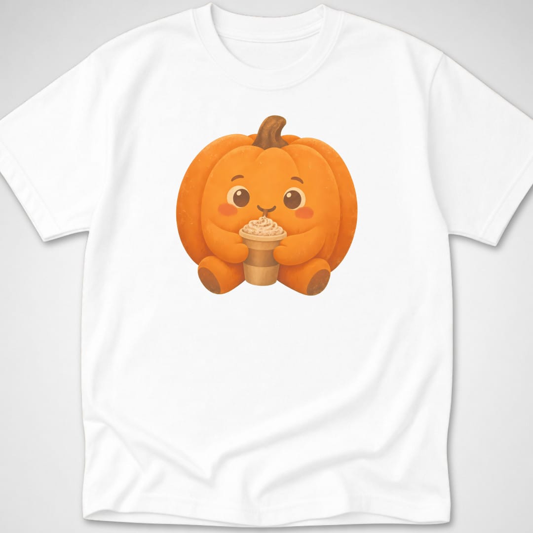Pumpkin Spice Cuddle — Youth Tee — White