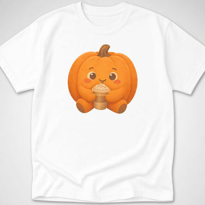 Pumpkin Spice Cuddle — Youth Tee — White